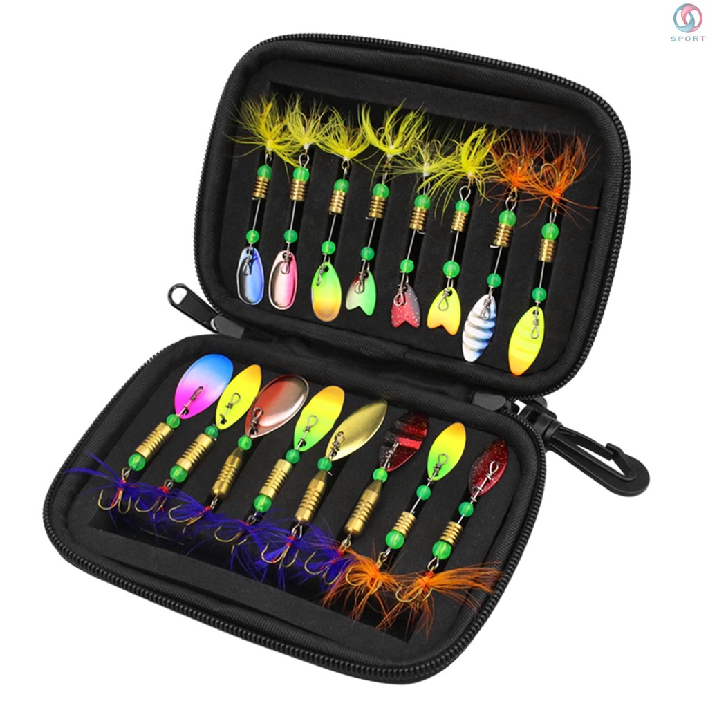 Metal Baits Set Fishing Spoons Lures Trout Bass Casting Spinner