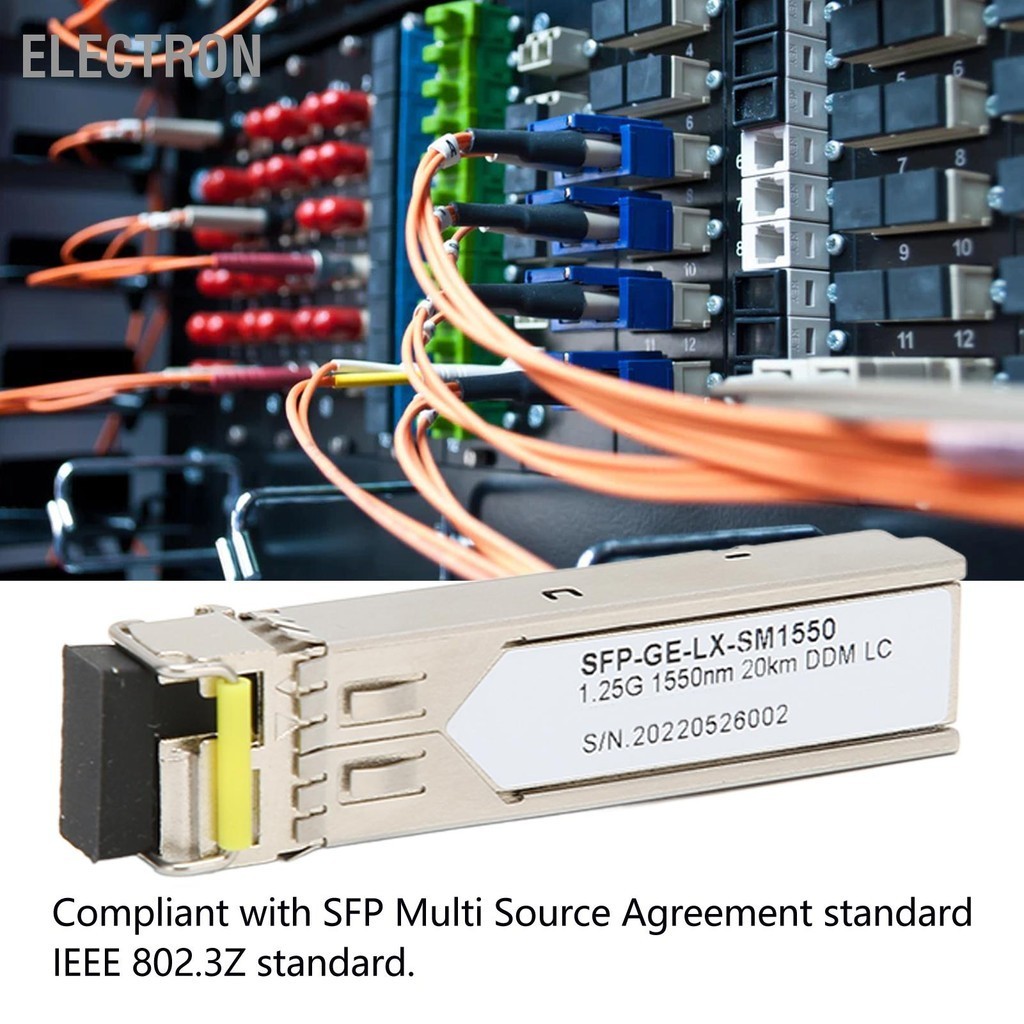 Electron 1.25G SFP Transceiver 1550nm Single Fiber Mode 20KM รองรับ ...