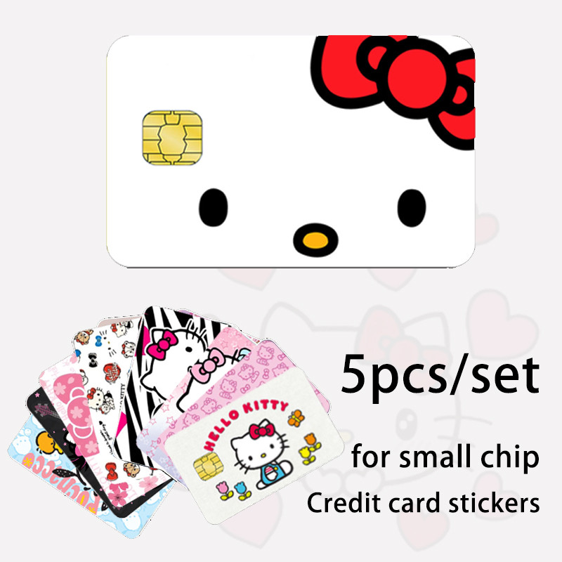 สติกเกอร์ติดการ์ด Hello Kitty 5ชิ้น บัตรเครดิต-เดบิต Animeน่ารัก สติกเก ...