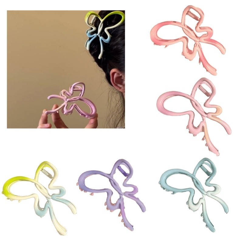 Lu Hair Claw Gradients สีผีเสื้อสำหรับวัยรุ่น Braids หางม้าHairpin ...