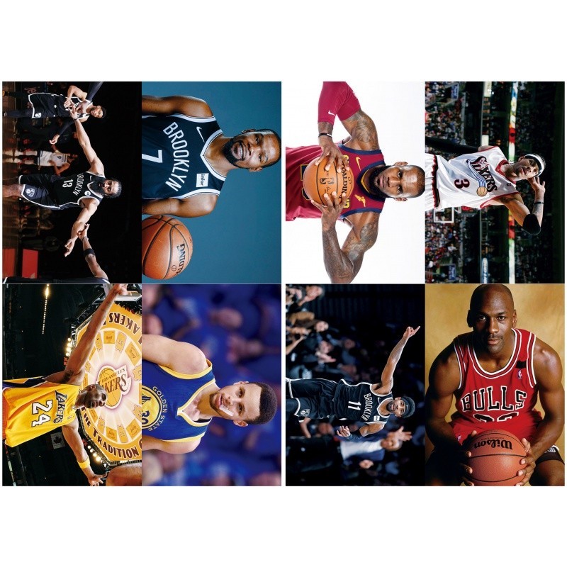 โปสเตอร์ ลายนูน รูปดาว NBA ความละเอียดสูง สําหรับตกแต่งผนังบ้าน 8 ชิ้น ...