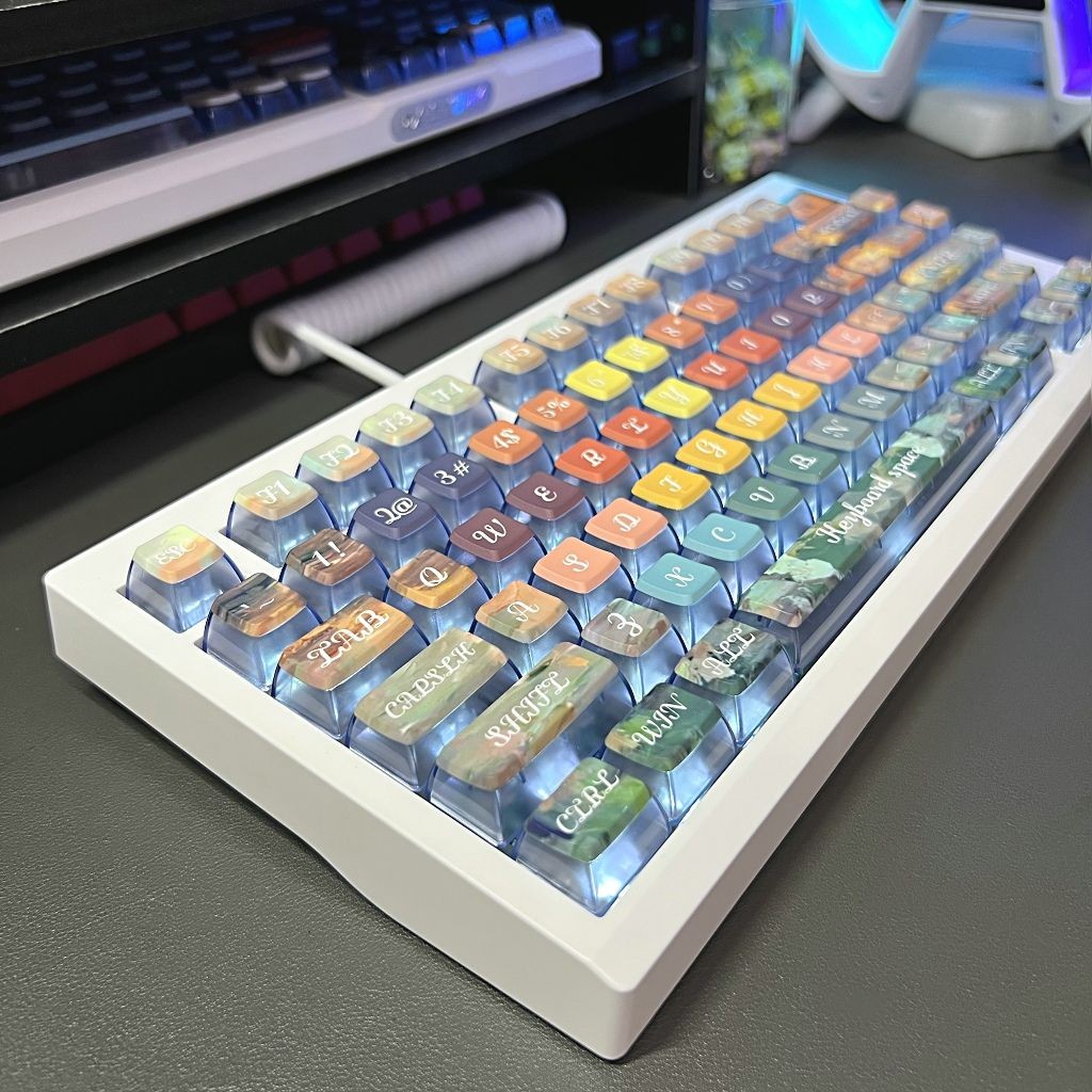 [1107 คนคอลเลกชัน] Sunset Beach Four-Sided Transparent Pudding Keycap ...