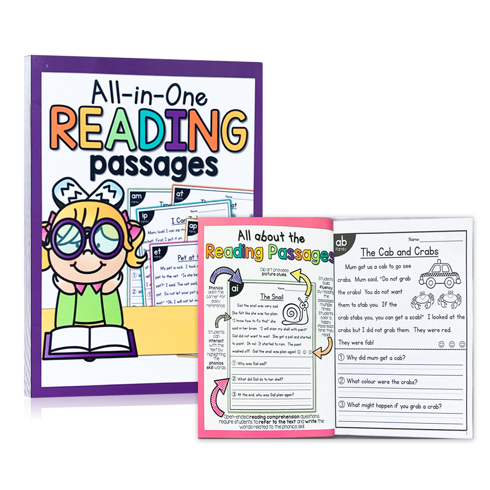 103 Pages /English Exercise Book Reading Passages Practice Book ...
