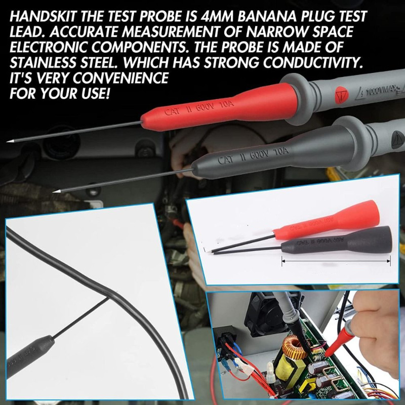 NOVAE มัลติมิเตอร์หัวปากกา,ทองแดง 600V/10A ขยายเข็ม Test Probes, 2 มม. ...