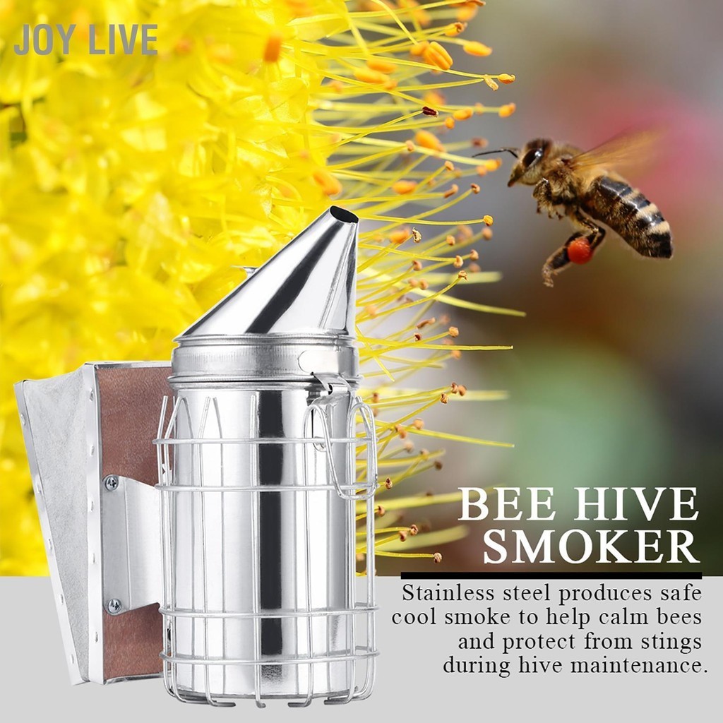 Joy Live Bee Hive Smoker พร้อมแผ่นป้องกันความร้อนเหล็กอุปกรณ์การเลี้ยง ...