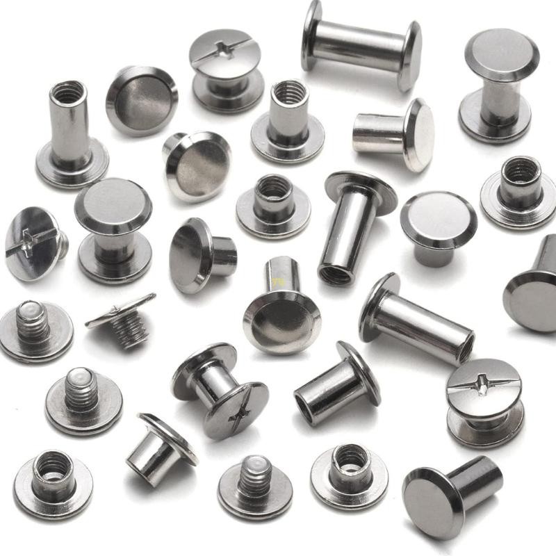 Yu 110 ชิ้นสกรูเข้าเล่มชุดหนังสือ Binding Rivets Crossed หัวปุ่มสกรู ...