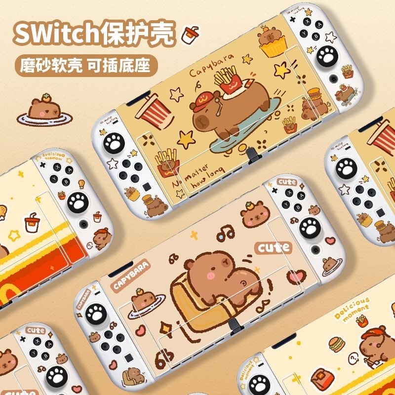 เคส PC นิ่ม กันกระแทก ลาย capybara น่ารัก สําหรับ Nintendo Switch OLED ...