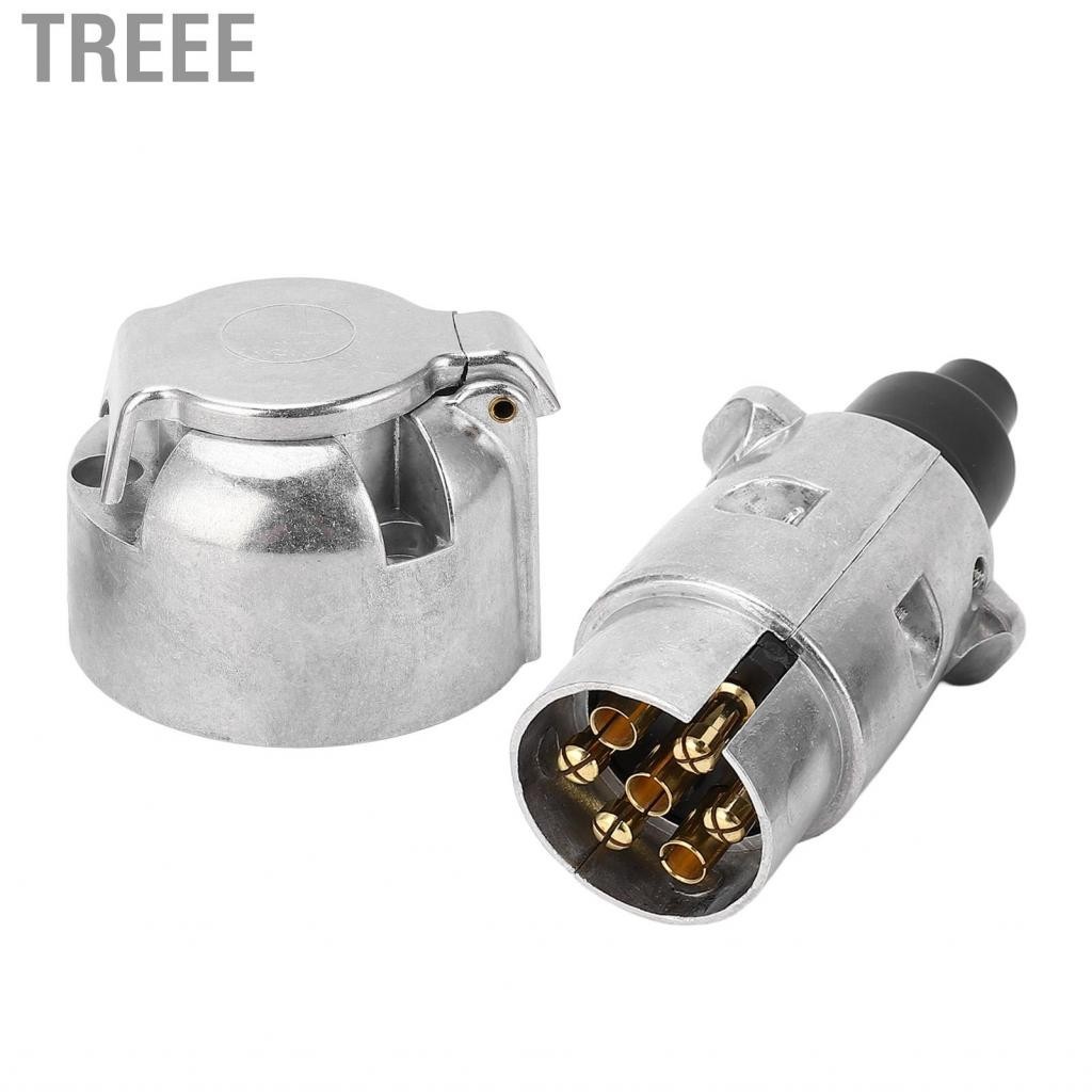 Treee 7 Pin Trailer Plug Socket European Standard Aluminum Connector ...