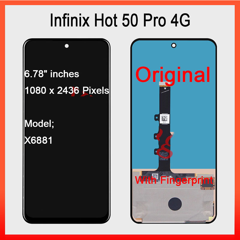Original AMOLED TFT Infinix Hot 50 Pro 4G Hot 50 Pro + 4G X6880 /Hot 50 ...