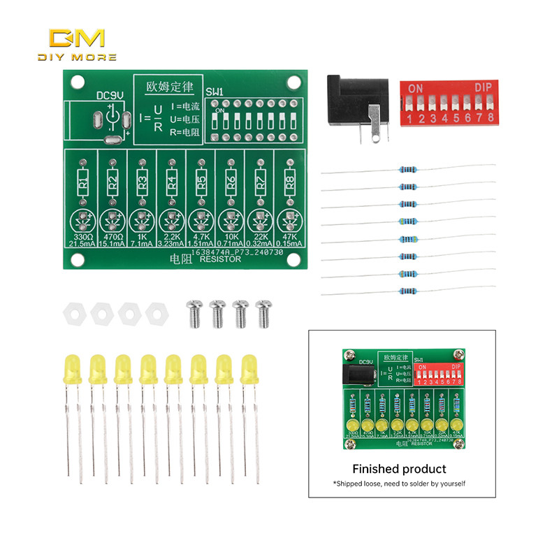 Diymore DC 9V LED current test การผลิตอิเล็กทรอนิกส์ DIY จํานวนมาก ...