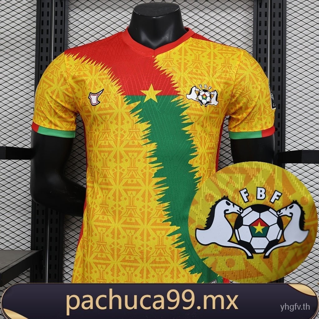 เสื้อกีฬาแขนสั้น ลายทีม Burkina Faso Jersey 202425 ชุดเยือน สีเหลือง