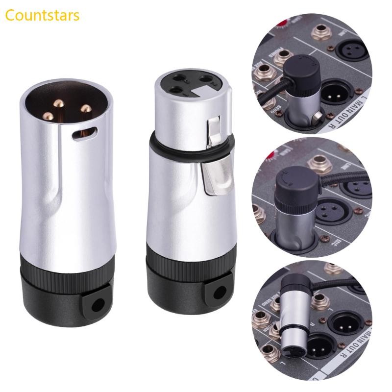 Cou 2 ชิ้น 3Pin Mic Auditory Connectors ปลั๊กไมโครโฟนชายและหญิงมืออาชีพ ...
