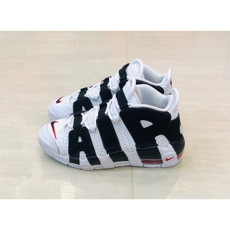 Nike Air More Uptempo Panda รองเท้าบาสเก็ตบอล รองเท้าหนัง สีขาว สีดํา ...