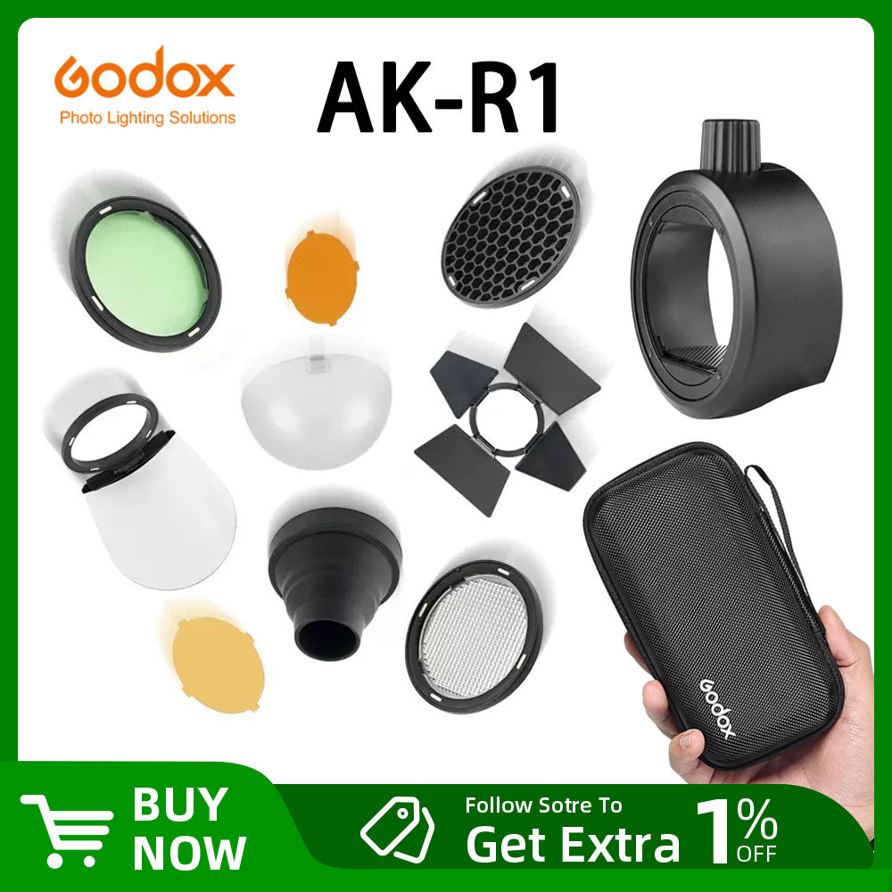 Godox AK-R1 + S-R1 ชุดลูกบอลกระจายแสง กรองสี สะท้อนแสง ลายรังผึ้ง ...