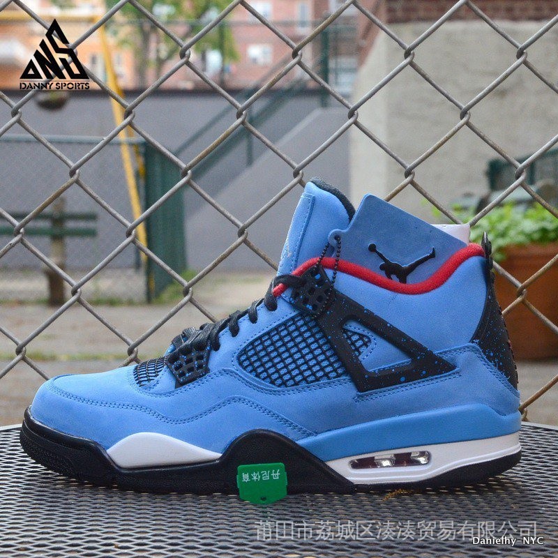 ,,,NIKE 2022 Air Jordans Retro 4 Travis Scott Blue Black White AJ4