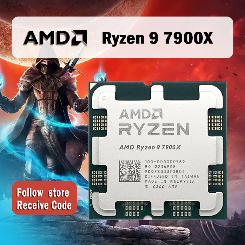 AMD Ryzen 9 7900X R9 7900X 4.7GHz 12-Core 24 ด้าย CPU โปรเซสเซอร์ 5NM ...