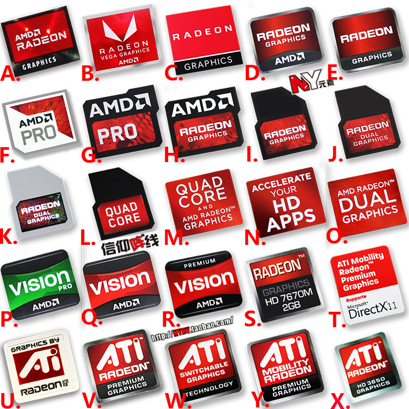 2025 สติกเกอร์สไตล์ใหม่ AMD ATI กราฟิกการ์ดแล็ปท็อปแล็ปท็อปโฮสต์ Radeon ...