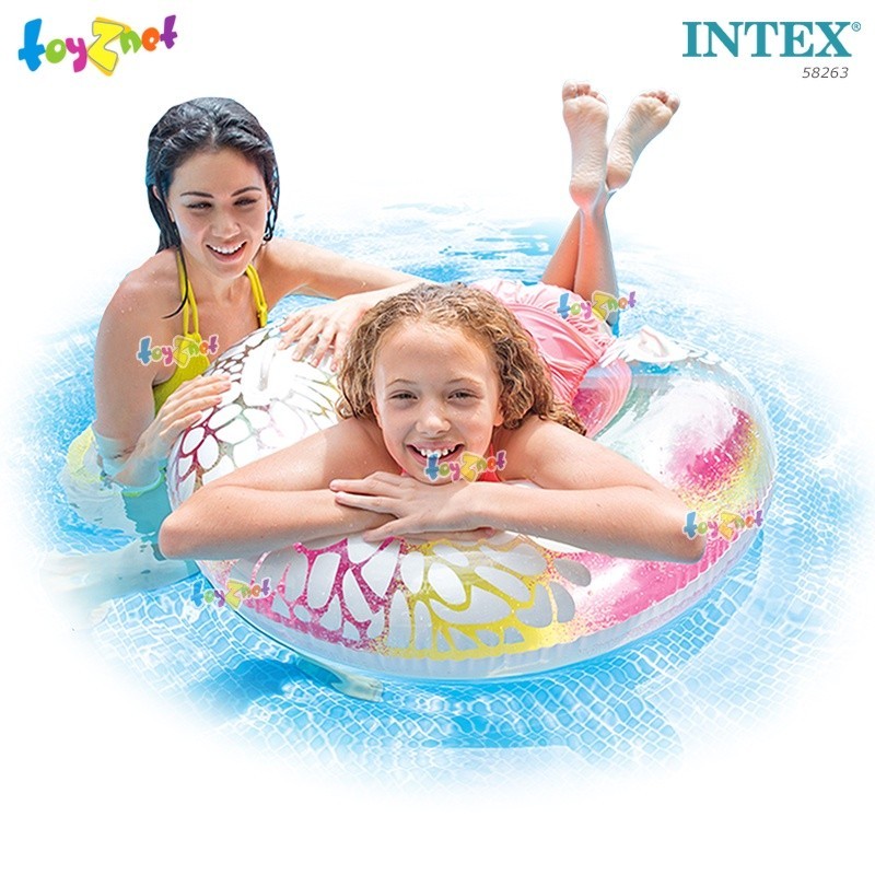 ห่วงยางเด็ก Intex ห่วงยางลายดอกไม้ 38 นิ้ว (97 ซม.) สีชมพู รุ่น 58263 ...