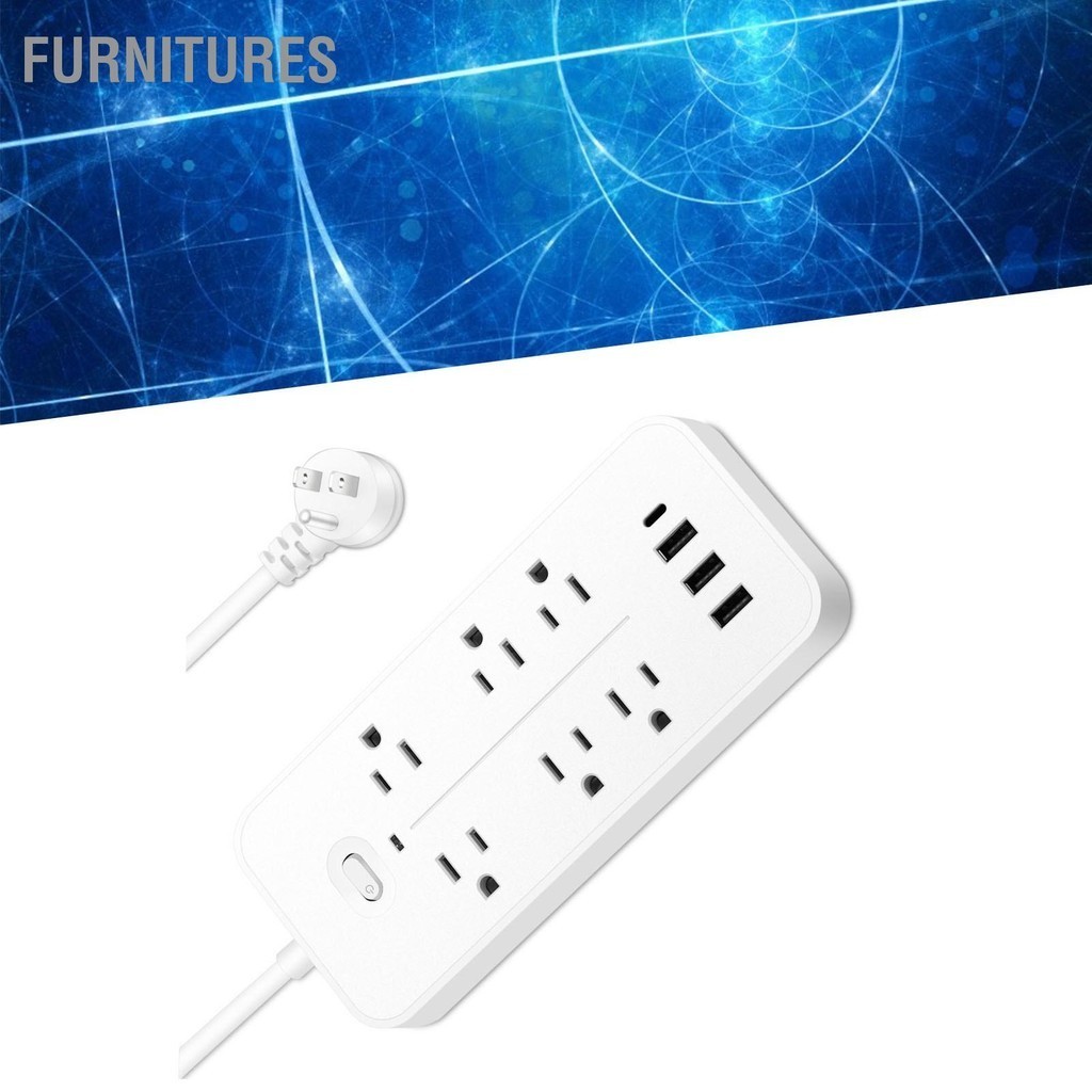 Furnitures US Plug Power Strip 6 Outlet Surge Protector ปลั๊กไฟพร้อม