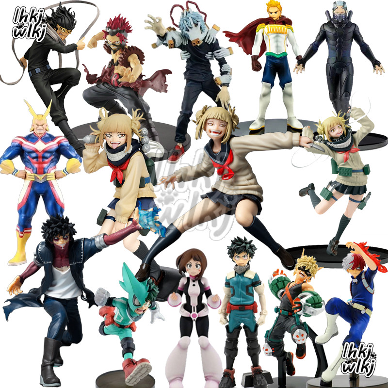 Jiumaocleu My Hero Academia Figure Deku, Todoroki, Bakugou, Aizawa Kirishima, Toga, Ochaco, Shigaraki MHA Action Figure Set Cake Topper Decorazione 12 pezzi