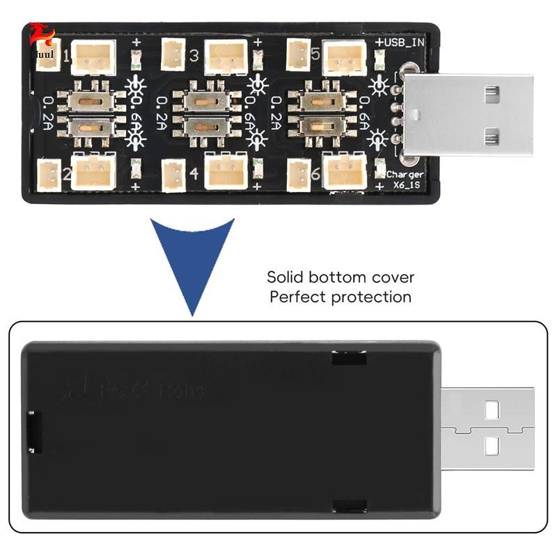 Batterie Voiture 70 Ah Chargeur 6 Voies Pour Batteries Lipo 1S 3.7V - Connecteurs JST 1.25 Et