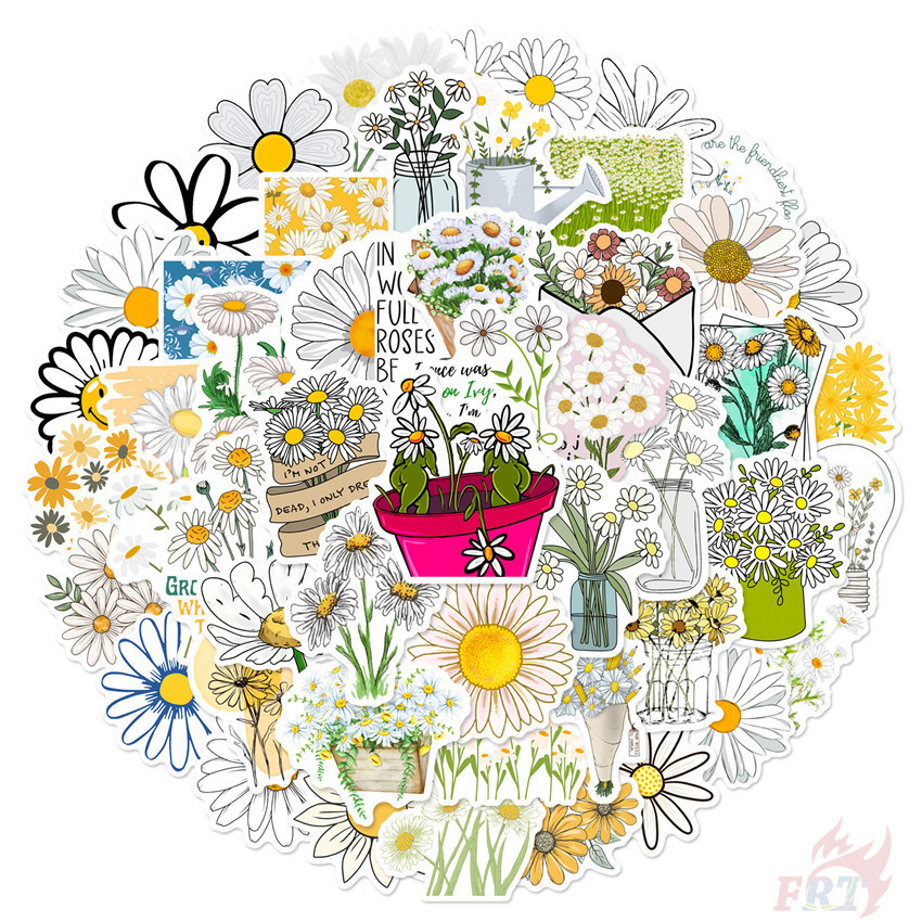 Daisy Series 01 Stickers 50Pcs/Set DIY Fashion Waterproof Doodle Decals ...