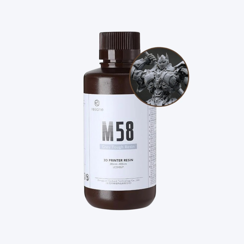 Resione M58 เรซิ่นเครื่องปริ้น 3D สีเทาอ่อน เหนียวเหมือน ABS กลิ่นไม่ ...