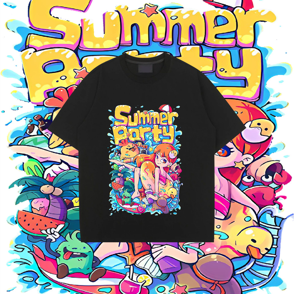 เสื้อยืด เทศกาลสงกรานต์/summer party/Songkran/พิมพ์ใหม่ Fire Trend ...