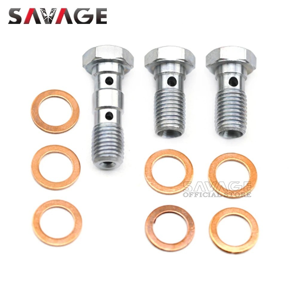 SAV M10 x 1.0 Banjo Bolts Front/Rear Brake Master Cylinder Screws Hose
