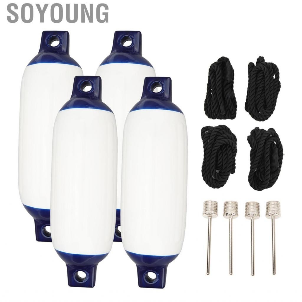 Soyoung Boat Bumper with 2m Black Rope Ribbed Twin Eyes Buoys Docks ...