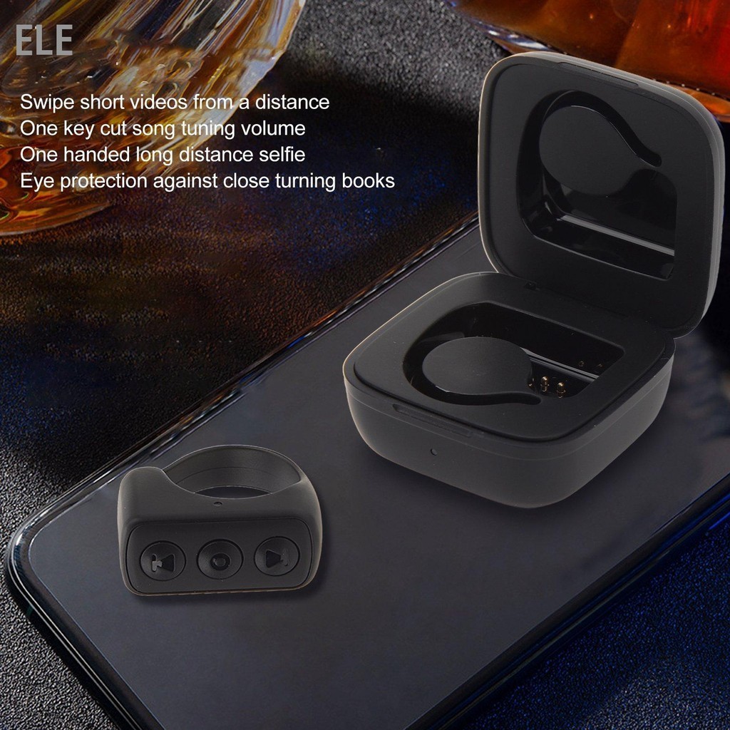 ELE บลูทูธ รีโมทคอนโทรล Page Turner APP Clicker แหวนเลื่อนระยะไกลสำหรับ