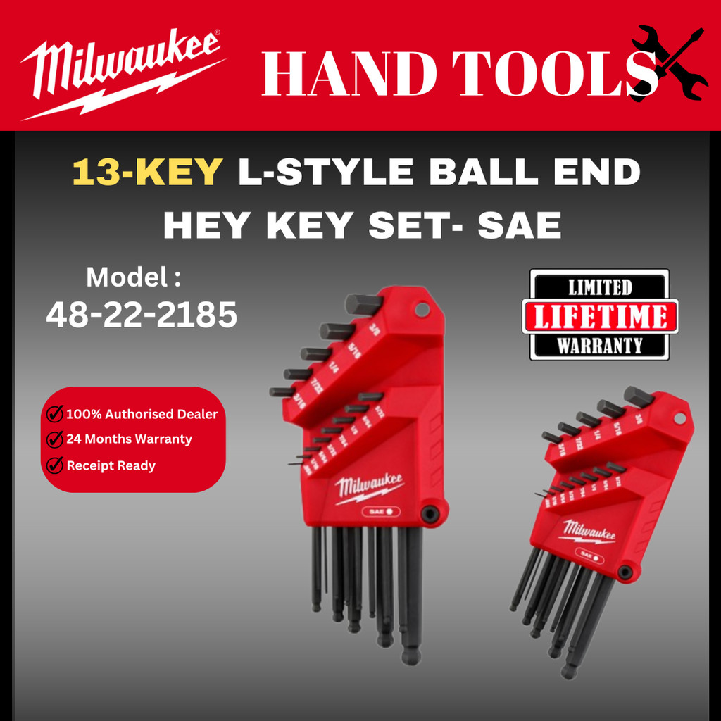 ชุดกุญแจ Hex ของ Milwaukee L Style Ball End / 9 คีย์ / 13 คีย์ | Shopee ...