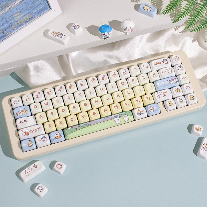 Moa Chiikawa Usagi HACHIWARE PBT ชุดปุ่มกดคีย์บอร์ดน่ารัก สําหรับ mx ...