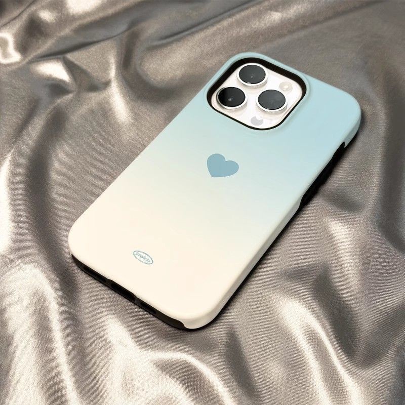 Two-in-one เคสโทรศัพท์มือถือแบบแข็ง ไล่โทนสี ลายหัวใจ สําหรับ Iphone ...