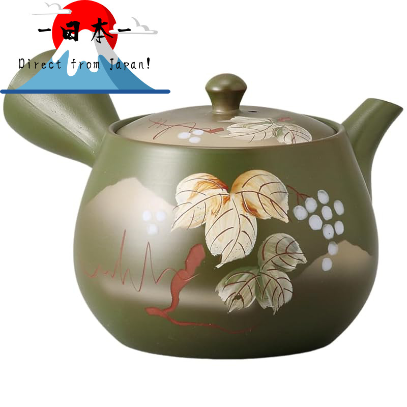 [Direct from Japan] Ale-net 380ml Green Clay Grape Tea Pot with ...
