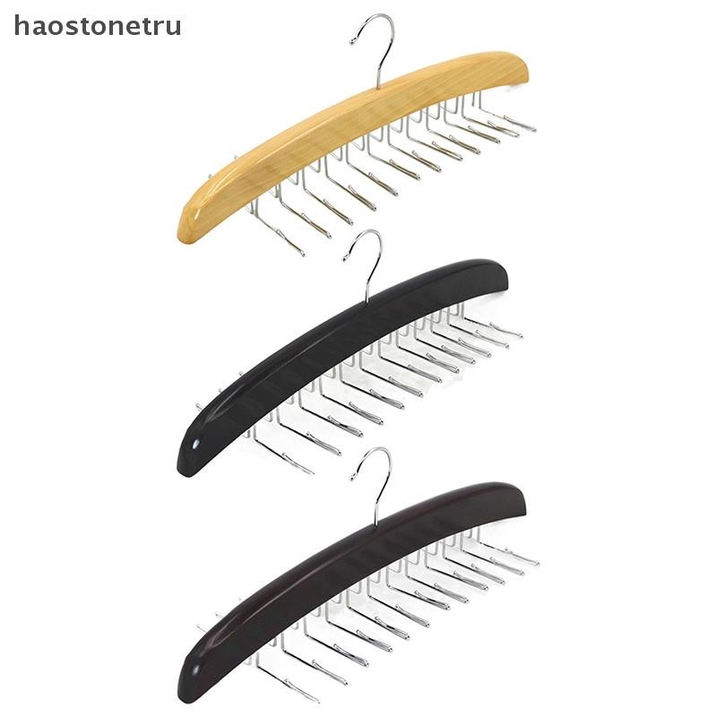 Ost Coat Rack เข็มขัดไม้ Organiser ไม้ Tie Rack พับแขวน 24 ตะขอ N ...