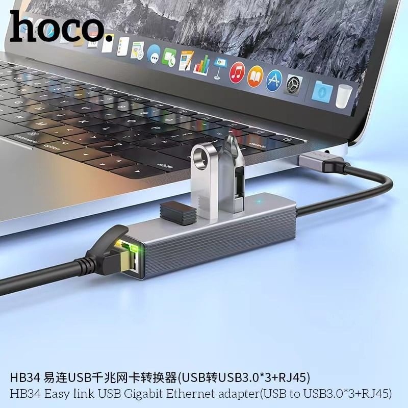 USB HUB พร้อมช่องต่อ LAN รองรับการต่อ USB และ Type-C สำหรับคอมพิวเตอร์ ...