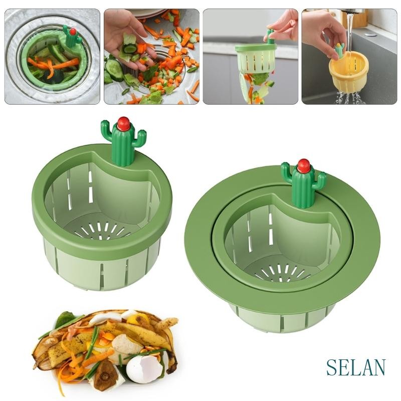 Sel Cactus Shape Kitchen Sink Drain Strainer with Press To Dump Basket ...