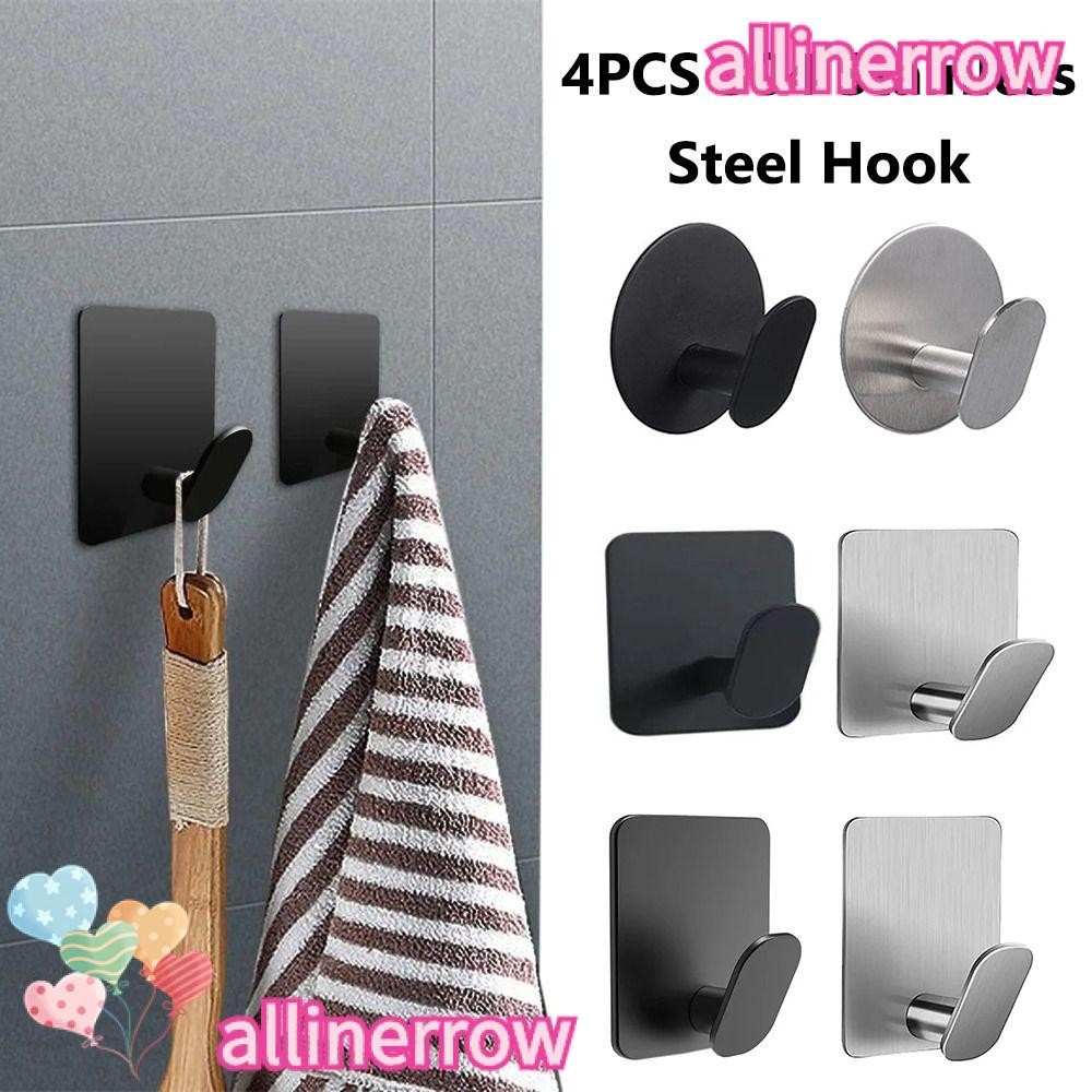 Allinerrow 4 ชิ้น Robe Hooks, Self-Adhesive Stick-on Wall Hooks,คุณภาพ ...