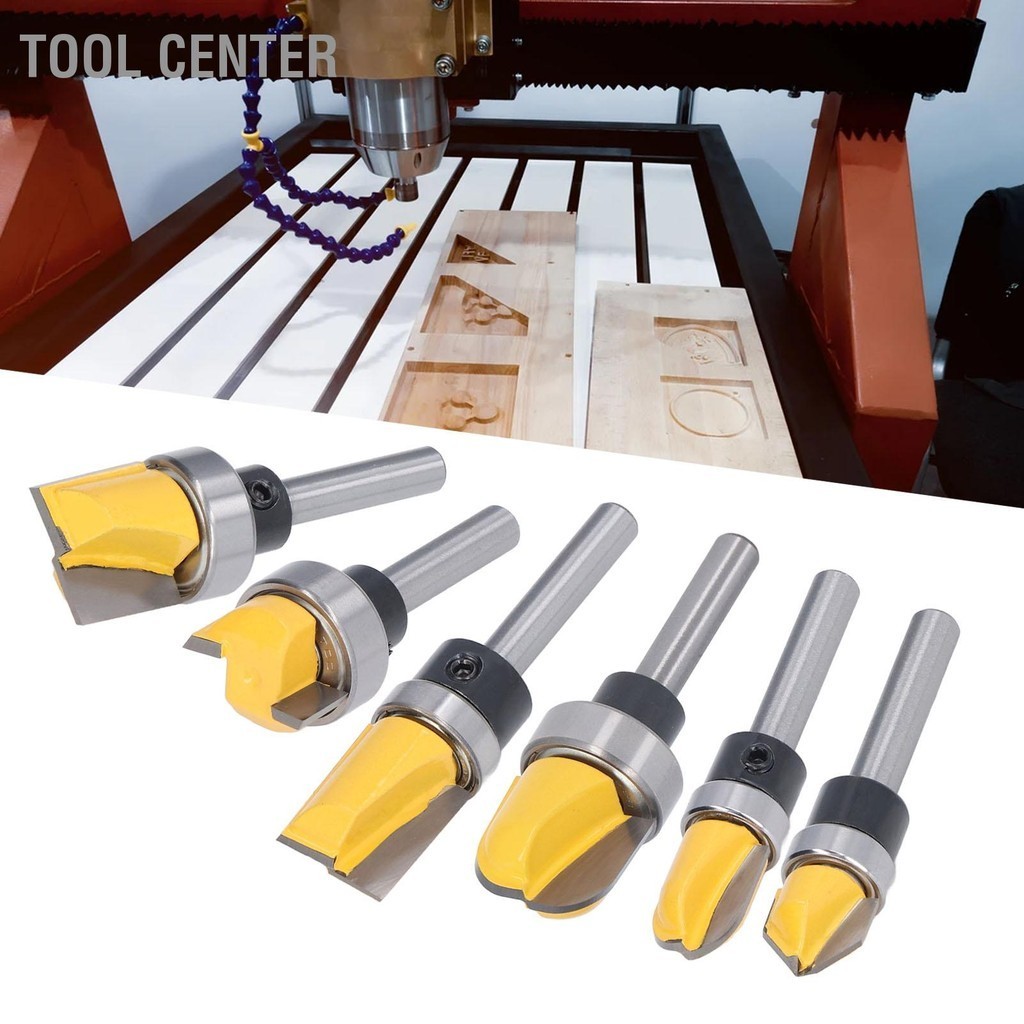 Tool Center Flush Trim Bit ความแข็งสูง 45 เหล็ก PTFE รูปแบบการเคลือบ ...