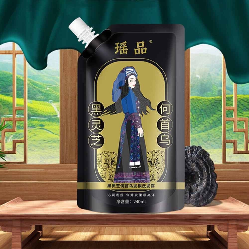 Yaopin Black Ganoderma and Polygonum multiflorum Hair Root Shampoo with ...