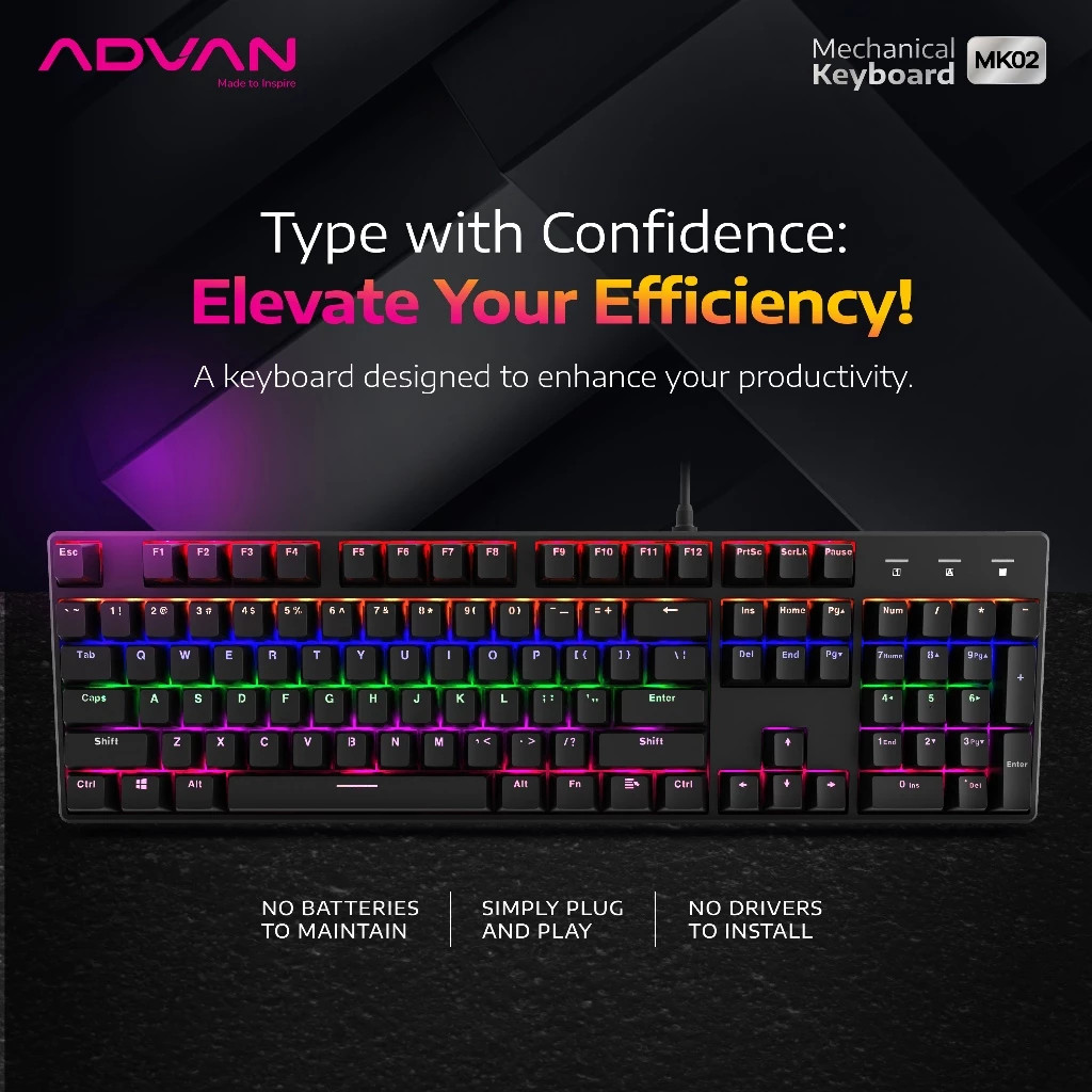 คีย์บอร์ดเชิงกล ADVAN MK02 คีย์บอร์ดเกม 104 คีย์ TKL RGB LIGHT | Shopee ...