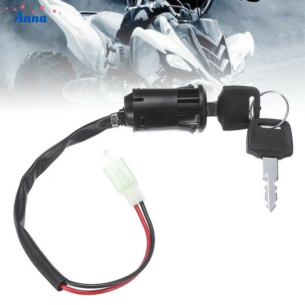 【Anna】Ignition Key Switch Moped Replacement 2 Wire 28mm Hole Electric