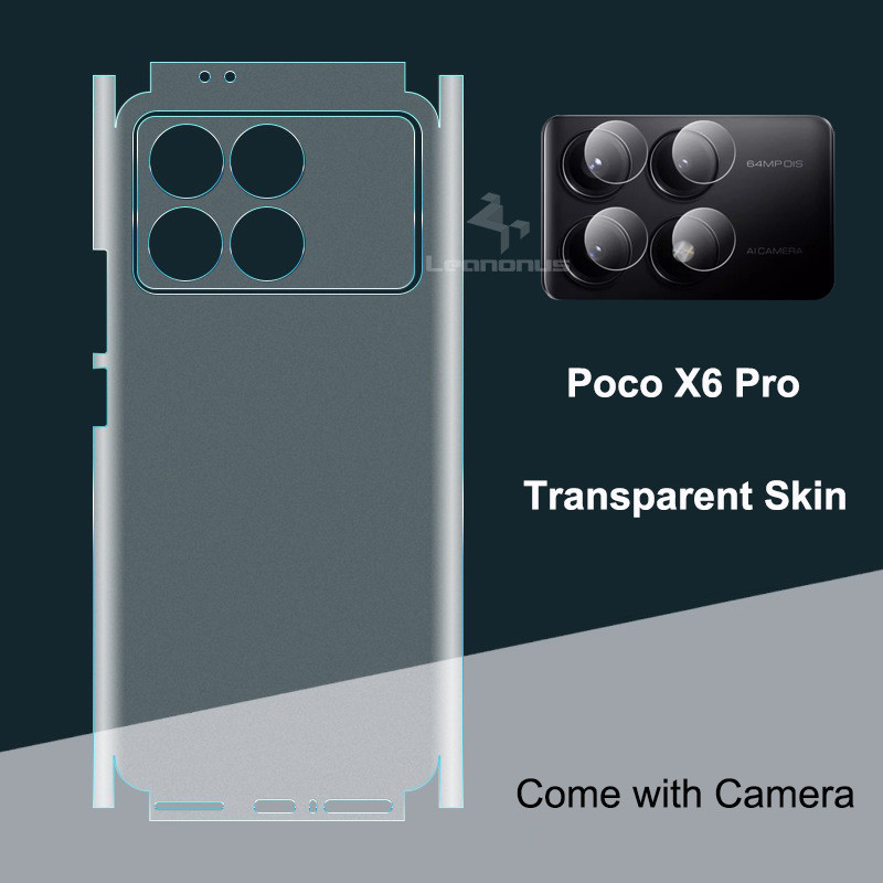 โปร่งใส 3M Wrap สําหรับ Xiaomi Poco X6 Pro Back Screen Protector ฟิล์ม ...