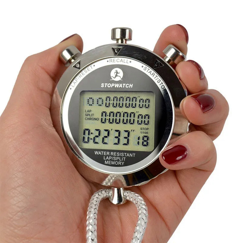 Professional Metal Digital Timer Sports Stopwatch Water Resistant ...