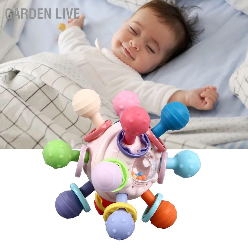 GARDEN LIVE ทารก Rattle Teether Ball Early การศึกษาซิลิโคน Sensory Baby ...
