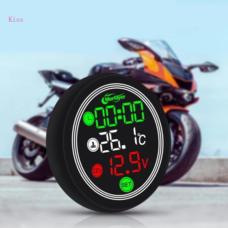 Kiss 4 in 1 Timer Time Voltmeter สําหรับ 12V รถจักรยานยนต์มอเตอร์ไซด์ ...