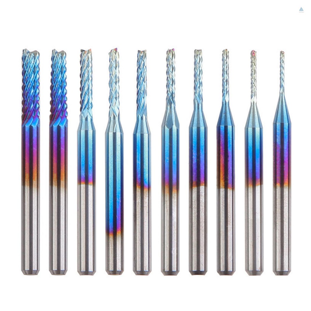 Cnc Router Bits แกะสลักโรตารี End Mills 1/8 Shank Blue Coated Router ...