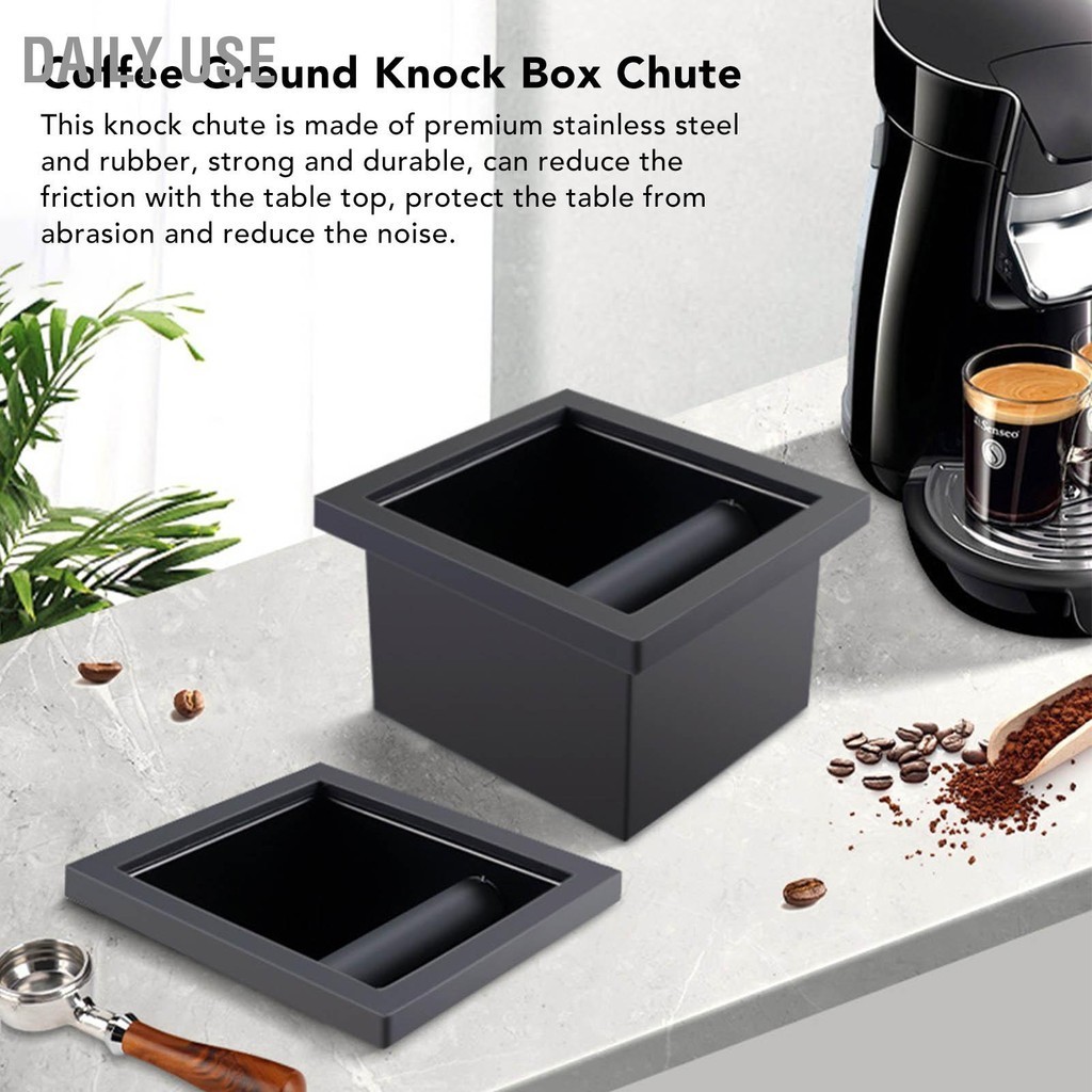 Daily Use Coffee Ground Knock Box Chute สแตนเลสในตัวเดสก์ท็อป