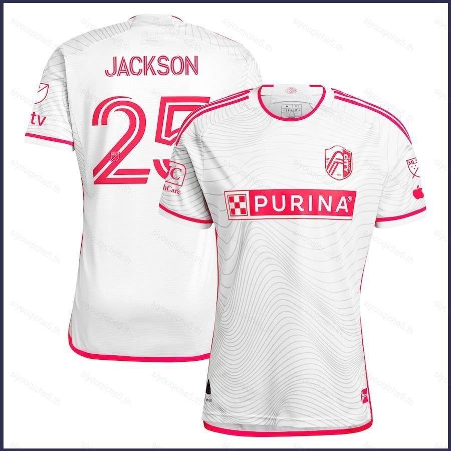 เสื้อกีฬาแขนสั้น ลายทีม Jersey 20242025 MLS Aziel Jackson St. เสื้อยืด